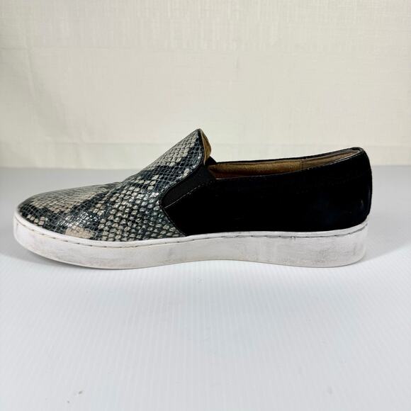 VIONIC Dinora Leather Slip On Sneakers Women's 9.5 Snake Skin Black Suede Casual - Picture 5 of 14